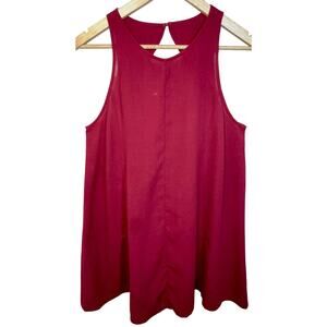 Abercrombie & Fitch Red Sleeveless Keyhole Back Flowy Mini Dress Womens Size XS